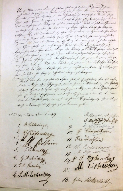 Circular letter about forming a choir, 1849